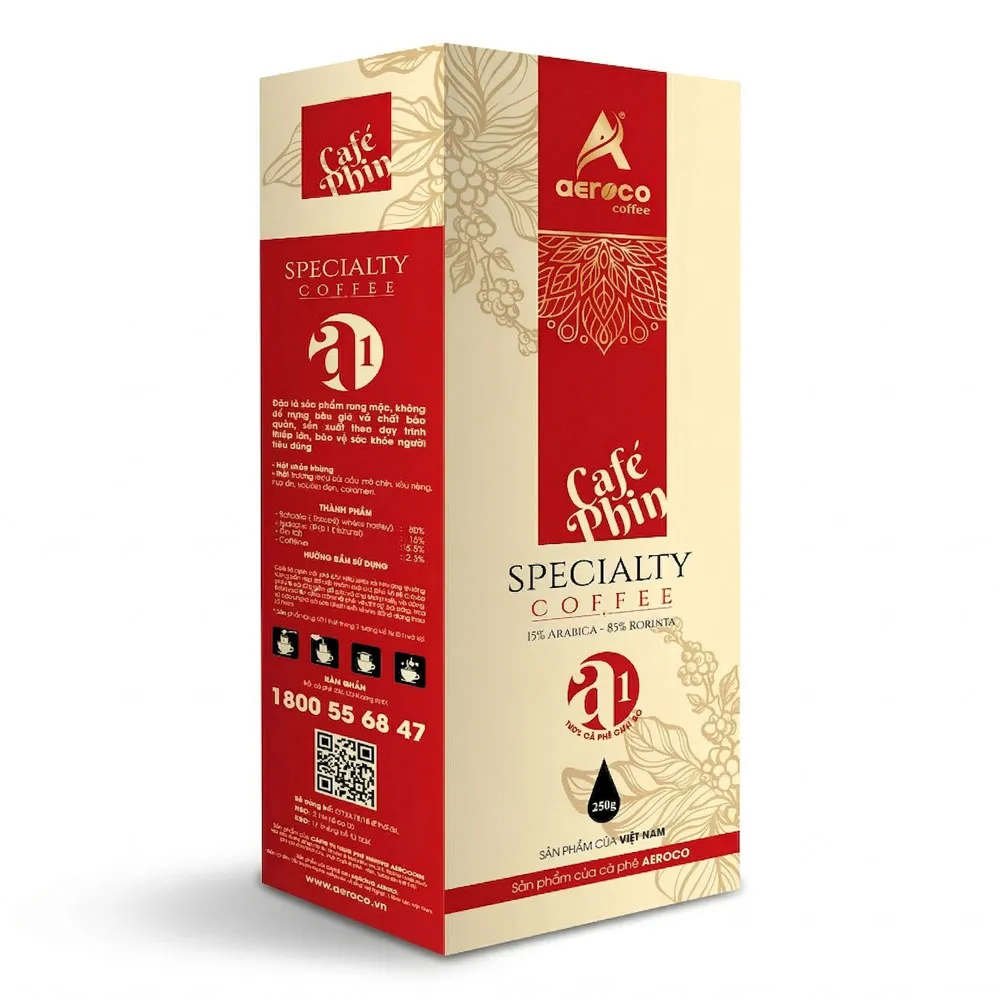 Cà phê bột AEROCO A1 pha phin - hộp 250g