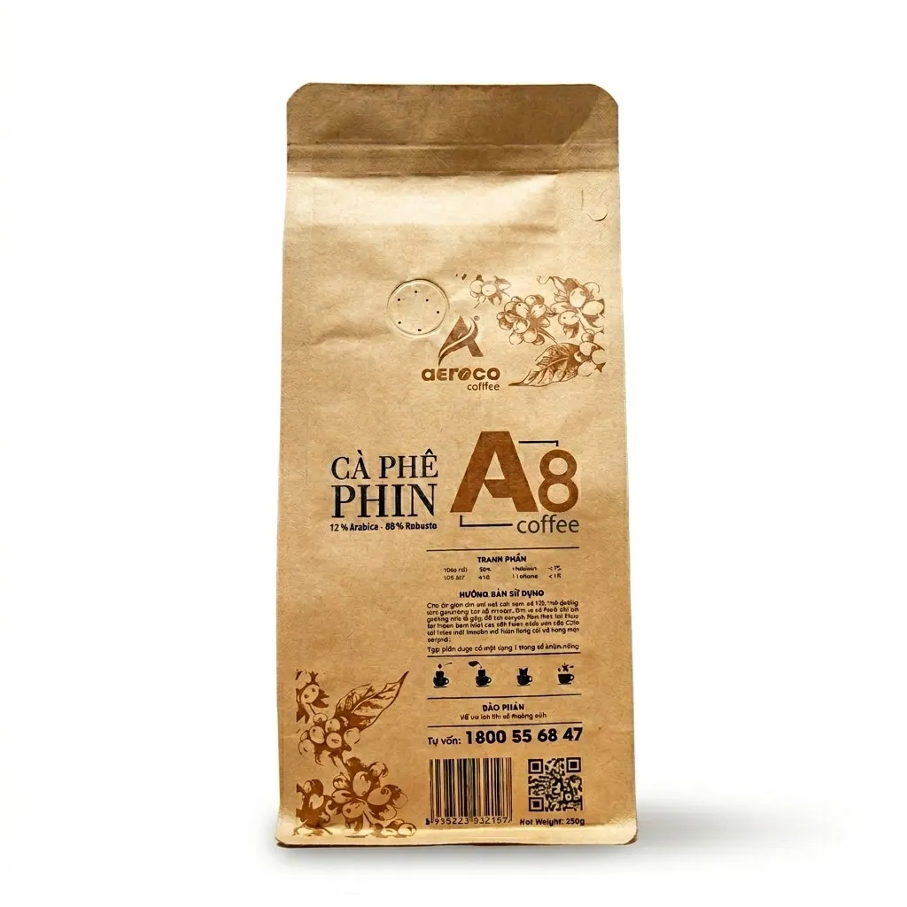Cà phê bột pha phin AEROCO A8 - gói 250g